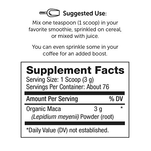 Super Organics Maca Powder | Endurance & Stamina Support| Organic Superfood Powder | Raw Superfoods | Whole Food Supplement – Vegan, Gluten-Free & Non-GMO, 8 oz