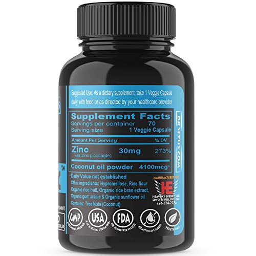 Zinc Supplement in Organic Sunflower Oil & Coconut Oil~ Zinc Picolinate Supplements Now Compare to: 50mg 100mg 25mg 10mg Code Capsules, Pure Liquid Chelated Gluconate Orotate Raw Vegan Vitamin 50 mg