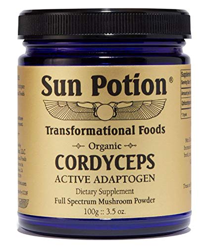 Sun Potion Transformational Foods! Tonic Herbs and Superfoods Organic Powder Drink! Blends of Medicinal Plants, Adaptogenic Mushrooms, Algae, and Superfoods! Choose Your Powder Drink! (CORDYCEPS)