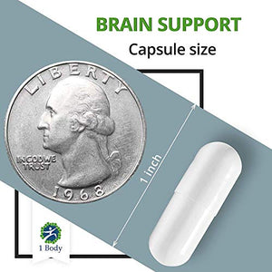 Brain Support Focus Supplement Pills - Support Healthy Brain Function with Nootropics, Improve Memory and Boost Focus - Alpha GPC, Lions Mane Extract, Bacopa Monnieri