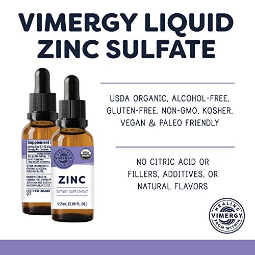 Vimergy USDA Organic Zinc (115 ml)