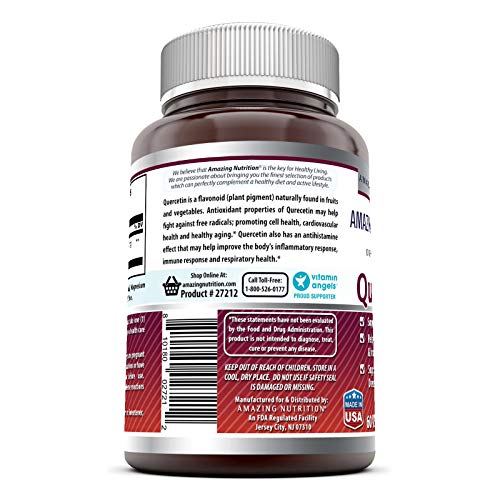 Amazing Formulas Quercetin 500 Mg, 60 Veggie Capsules (Non-GMO,Gluten Free) -Supports Cardiovascular Health - Helps Improve Anti-Inflammatory & Immune System - Supports Healthy Aging & Overall Health*