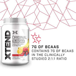 XTEND Original BCAA Powder Knockout Fruit Punch | Sugar Free Post Workout Muscle Recovery Drink with Amino Acids | 7g BCAAs for Men & Women | 90 Servings