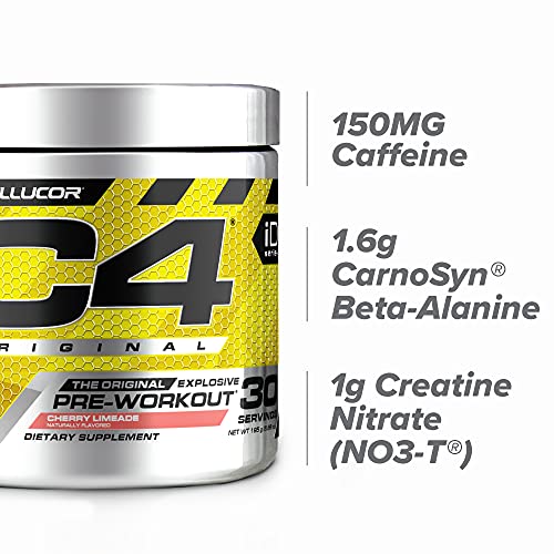 C4 Original Pre Workout Powder Cherry Limeade | Vitamin C for Immune Support | Sugar Free Preworkout Energy for Men & Women | 150mg Caffeine + Beta Alanine + Creatine | 30 Servings