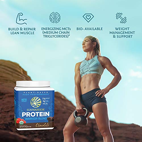 Sunwarrior Warrior Blend - Organic Protein Powder with BCAAs and Pea Protein Powder - Dairy Free, Gluten Free, Soy Free, Non-GMO, Sugar Free, and Keto Friendly Vegan Plant Based Protein Powder