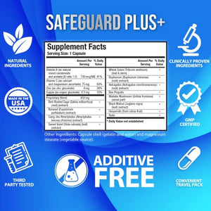 Safeguard Plus | [10X Strength] Immunity Booster Formula | Helps Improve Health w/ Immunity Support, Healthy Body | with Maitake Mushroom, Vitamin C, Wheat Grass, & Antioxidants | 60 Capsules