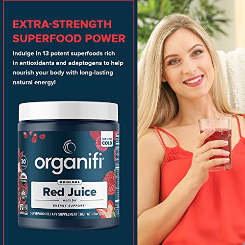 Organifi: Red Juice- Organic Superfood Supplement Powder - 30-Day Supply - Supports Immunity, Skin Health and Weight Loss Management - Anti-Aging Properties