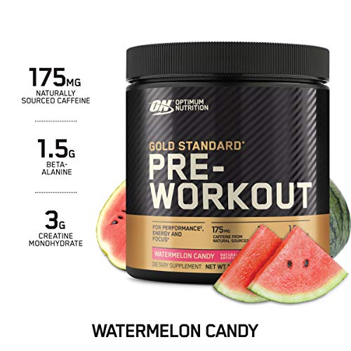 Optimum Nutrition Gold Standard Pre-Workout, Vitamin D for Immune Support, with Creatine, Beta-Alanine, and Caffeine for Energy, Keto Friendly, Watermelon Candy, 30 Servings (Packaging May Vary)