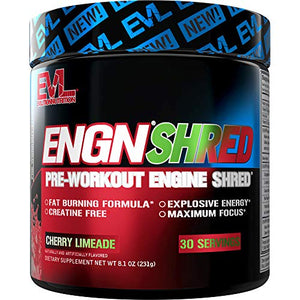 Evlution Nutrition ENGN Shred Pre Workout Powder, Energy, 30 Servings (Cherry Limeade)