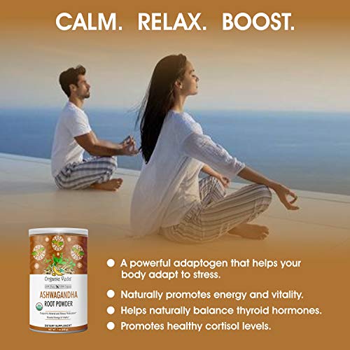 Organic Veda Ashwagandha Powder 1 lb | High Potency Natural Withanolides, Pure 100% Organic Ashwagandha, Premium Selected Roots, India Original Withania somnifera, Non GMO | Anxiety Relief & Adrenal Support