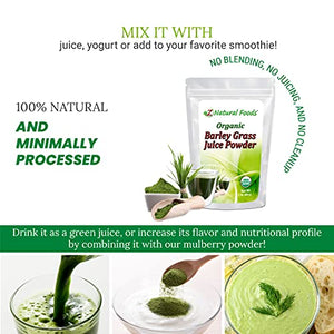 Organic Barley Grass Juice Powder - 1 lb - Amazing Green Superfood Perfect For Smoothies, Drinks, Recipes - Rich In Vitamins, Minerals, Antioxidants - Raw, Vegan, Non GMO