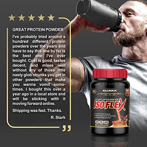 ALLMAX Nutrition - ISOFLEX Whey Protein Powder, Whey Protein Isolate, 27g Protein, Chocolate Mint, 2 Pound