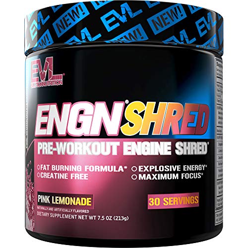 Evlution Nutrition ENGN Shred Pre Workout Powder, Energy, 30 Servings (Pink Lemonade)