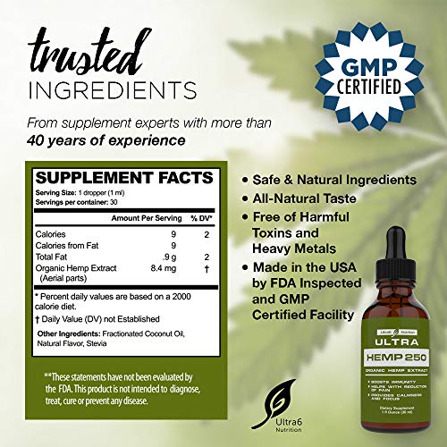 100% Pure Hemp Oil for Pain Relief - Best Selling Hemp Extract Helps with Anxiety Relief, Stress Relief, Arthritis Pain Relief – A Hemp Seed Oil, Natural Hemp Oil + Anxiety Oil. Made in USA