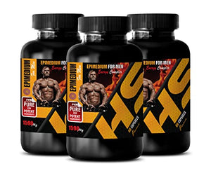 Tongkat Ali - EPIMEDIUM for Men Energy Complex - Natural Pills for Men with Horny Goat Weed - Maca Root Powder - Saw Palmetto - Tongkat Ali - 3 Bottles