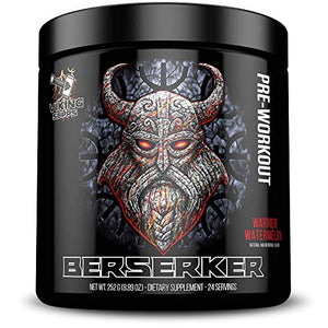 Viking Supps Berserker Pre-Workout, with Creatine, Beta-Alanine, and Caffeine for Energy, Warrior Watermelon (Watermelon) Flavor, 24 Servings