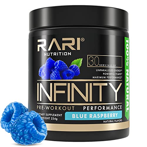 RARI Nutrition - Infinity Pre Workout Powder - Natural Preworkout Energy Supplement for Men and Women - Keto and Vegan Friendly - No Creatine - 30 Servings - (Blue Raspberry)