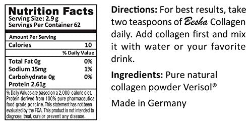 Verisol Collagen Bioactive Peptides (Natural Collagen Powder) Made in Germany - 2 Month Supply