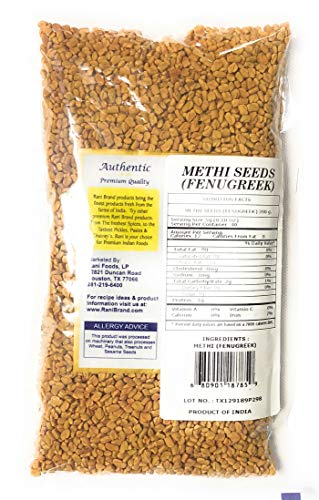 Rani Fenugreek (Methi) Seeds Whole 7oz (200g) Trigonella foenum graecum~ All Natural | Vegan | Gluten Friendly | Non-GMO | Indian Origin, used in cooking & Ayurvedic spice
