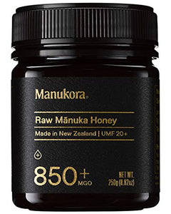 Manukora UMF 20+/MGO 850+ Raw Mānuka Honey (250g/8.8oz) Authentic Non-GMO New Zealand Honey, UMF & MGO Certified, Traceable from Hive to Hand