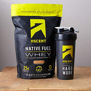 Ascent Native Fuel Whey Protein Powder - Cappuccino - 2 lbs