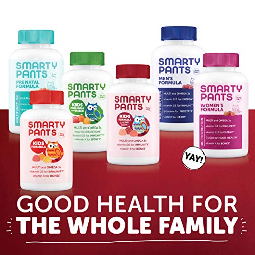 SmartyPants Kids Formula Daily Gummy Multivitamin: Vitamin C, D3, and Zinc for Immunity, Gluten Free, Omega 3 Fish Oil, Vitamin B6, B12, Cherry Berry, 120 Count (30 Day Supply)