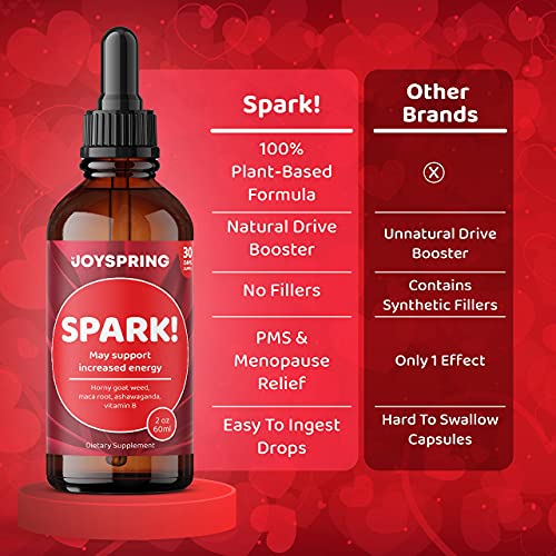Spark! Maca Root & Horny Goat Weed for Women - Ashwagandha Liquid with Horny Goat Weed, Maca Powder, Red Ginseng & Fenugreek Energy Booster - Ashwagandha Drops Immune Booster & Vitality Extracts 2oz