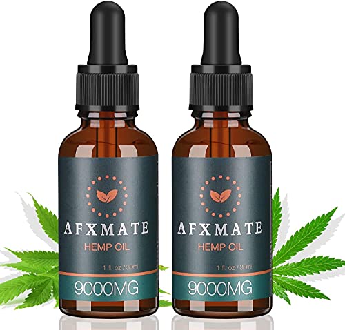 (2-Pack) Hemp Oil - 9000MG of Organic Hemp Extract - 100% Natural Hemp Drops, Rich in Vitamin & Omega, Helps with Skin & Hair, Improve Health