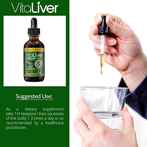 VitaLiver Liver-Health Cleanse and Detox Supplement with Milk Thistle - Herbal Liquid Blend of Chanca Piedra, Dandelion, Artichoke and More