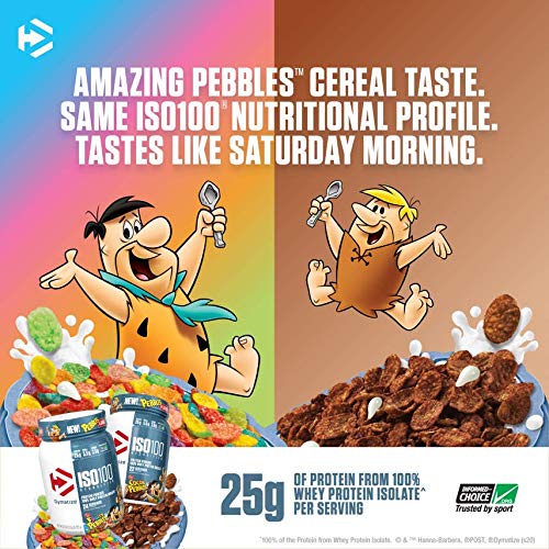 Dymatize ISO100 Hydrolyzed Protein Powder, 100% Whey Isolate Protein, 25g of Protein, 5.5g BCAAs, Gluten Free, Fast Absorbing, Easy Digesting, Fruity Pebbles, 5 Pound