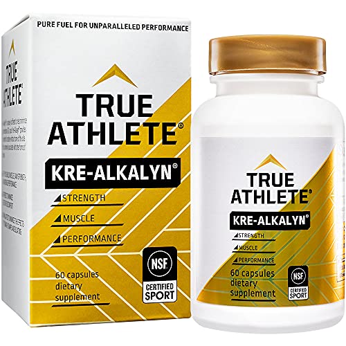 True Athlete Kre Alkalyn 1,500mg Helps Build Muscle, Gain Strength Increase Performance, Buffered Creatine NSF Certified for Sport (60 Capsules)