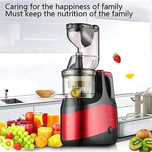 XUERUIGANG Slow Masticating Juicer Cold Press Juice Extractor Apple Orange Citrus Juicer Machine with Wide Chute Quiet Motor for Fruit Vegetables (red)