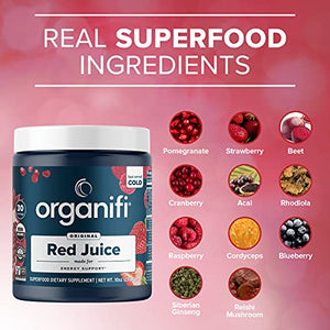 Organifi: Red Juice- Organic Superfood Supplement Powder - 30-Day Supply - Supports Immunity, Skin Health and Weight Loss Management - Anti-Aging Properties