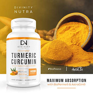Turmeric Curcumin Supplement with BioPerine (Black Pepper Extract) and C3 Complex - Anti-Inflammatory & Joint Support - Max Strength 95% Curcuminoids - 120 Veggie Capsules (2 Month Supply)