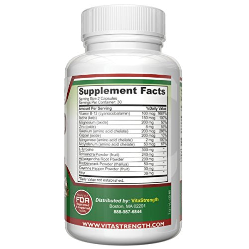 Thyroid Support - Complete Formula to Help Weight Loss & Improve Energy with Bladderwrack, Kelp, B12 & More- Thyroid Energy: Boost T4 to T3 Supplement