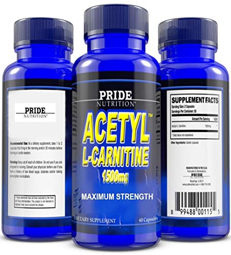 Acetyl L Carnitine 1500mg Supplement for Energy, Body Recomposition, Mental Sharpness, Memory & Focus- Antioxidant Brain Protection- Zero Fillers- Extra Strength Premium Grade L-Carnitine 60 Capsules