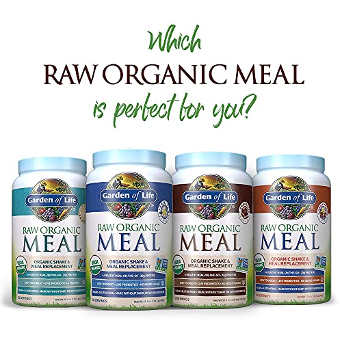 Garden of Life Raw Organic Meal Replacement Shakes for Weight Loss - Chocolate Plant Based Protein Powder, Pea Protein, Sprouts, Greens, Dairy Free All in One Shake for Women and Men, 28 Servings