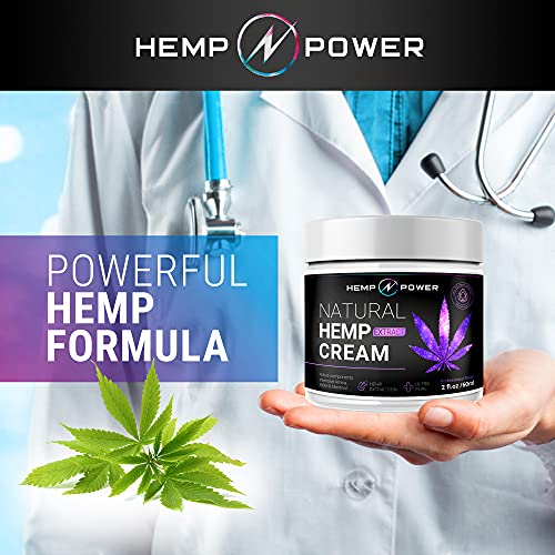 Hemp Power Joint Muscle Relief Cream, with Hemp, Menthol, MSM Arnica, Support Your Back, Muscles, Joints, Neck, Shoulder, Knee, Nerves - 2 Fl Oz