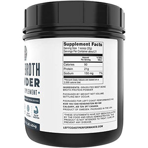 Bone Broth Protein Powder Grass Fed Beef Unflavored. Rich in Collagen, Glucosamine, Gelatin, Paleo Protein Powder, Gut-Friendly*, Non-GMO Ingredients, Dairy-Free Protein Powder