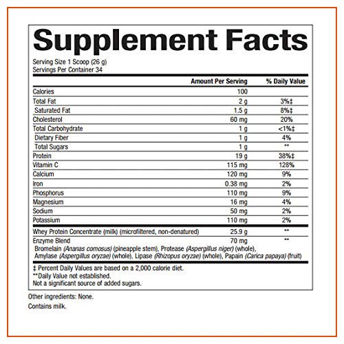 Whey Factors by Natural Factors, Grass Fed Whey Protein Concentrate, Aids Muscle Development and Immune Health, Unflavored, 2 lbs (34 servings)