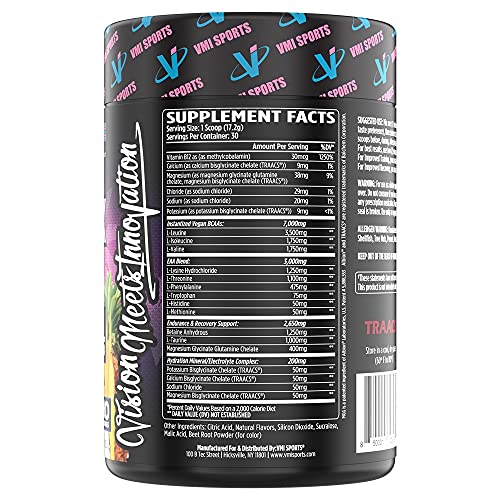 VMI Sports | Aminogex Ultra | BCAA Powder | Amino Acids + Betaine and Glutamine | Amino Acid Post Workout Recovery Drink | Intra Workout Drink with TRAACS Electrolytes | (Miami Vice, 30 Servings)