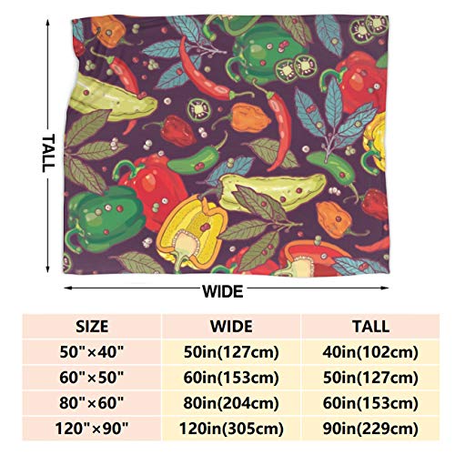 ARTIEMASTER Various Hot Spicy! Blanket Soft and Lightweight Flannel Throw Suitable for Use in Bed, Living Room and Travel 80"x60" for Audlt