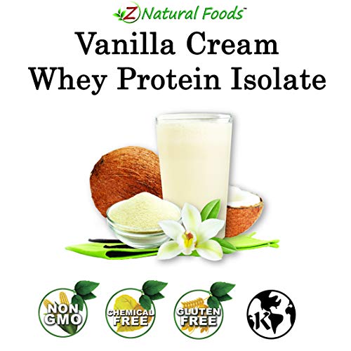 Vanilla Cream Whey Protein Isolate Powder - Non GMO, Gluten Free - All Natural Protein with No Sugar & No Artificial Flavorings - Great in Smoothies, Shakes, Cooking & Baking Recipes - 1 lb