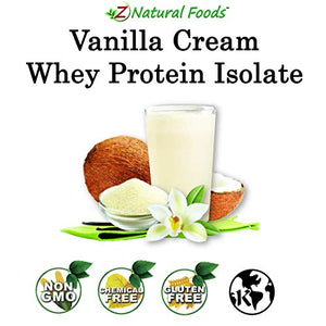 Vanilla Cream Whey Protein Isolate Powder - Non GMO, Gluten Free - All Natural Protein with No Sugar & No Artificial Flavorings - Great in Smoothies, Shakes, Cooking & Baking Recipes - 1 lb