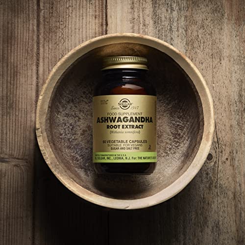 Solgar Standardized Full Potency Ashwagandha Root Extract Vegetable Capsules, 60 Count