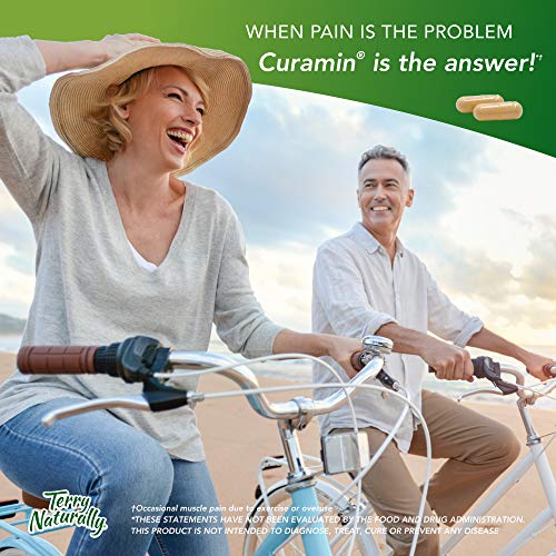 Terry Naturally Curamin - 60 Vegan Capsules - Non-Addictive Pain Relief Supplement with Curcumin from Turmeric, Boswellia & DLPA - Non-GMO, Gluten-Free - 20 Servings