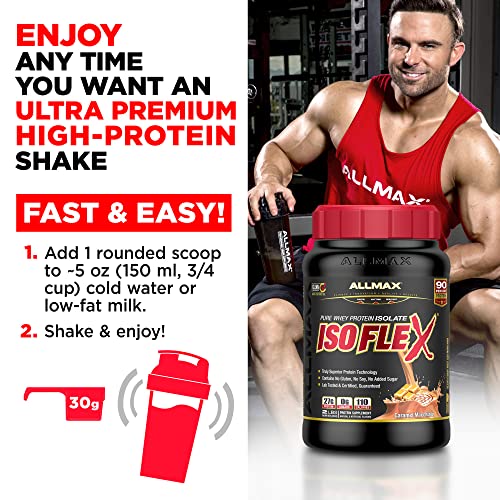 ALLMAX Nutrition - ISOFLEX Whey Protein Powder, Whey Protein Isolate, 27g Protein, Chocolate Peanut Butter, 2 Pound