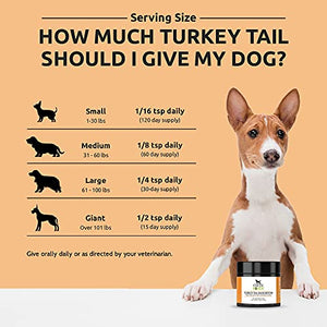 Four Leaf Rover: Turkey Tail Mushroom Extract - Critical Immune Support and Prebiotic for Dogs - Up to 200 Servings, Depending on Dog’s Weight - Rich in Beta-Glucans - Vet Formulated - for All Breeds