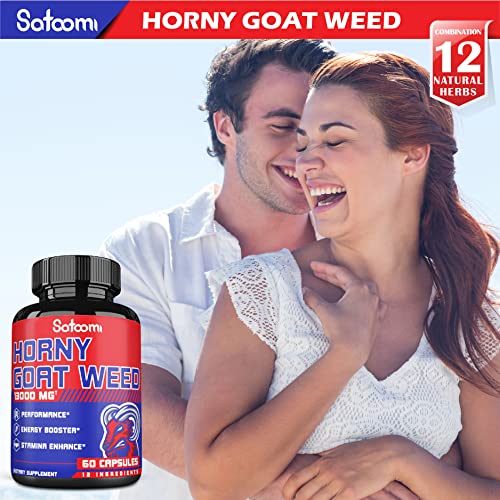 12in1 Horny Goat Weed Capsules 13000 mg with Zn.C, VitaminD, Panax Ginseng Root, Tribulus Terrestris, Ashwagandha Root, Maca Root & More