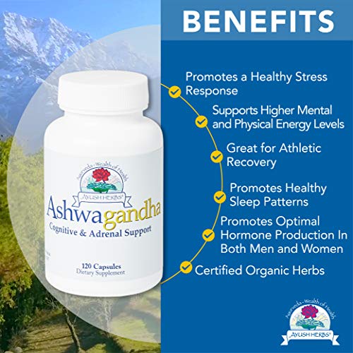 Ayush Herbs Ashwagandha Supplement, 60 Capsules